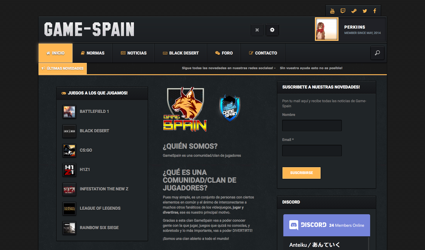 Captura del proyecto Game Spain