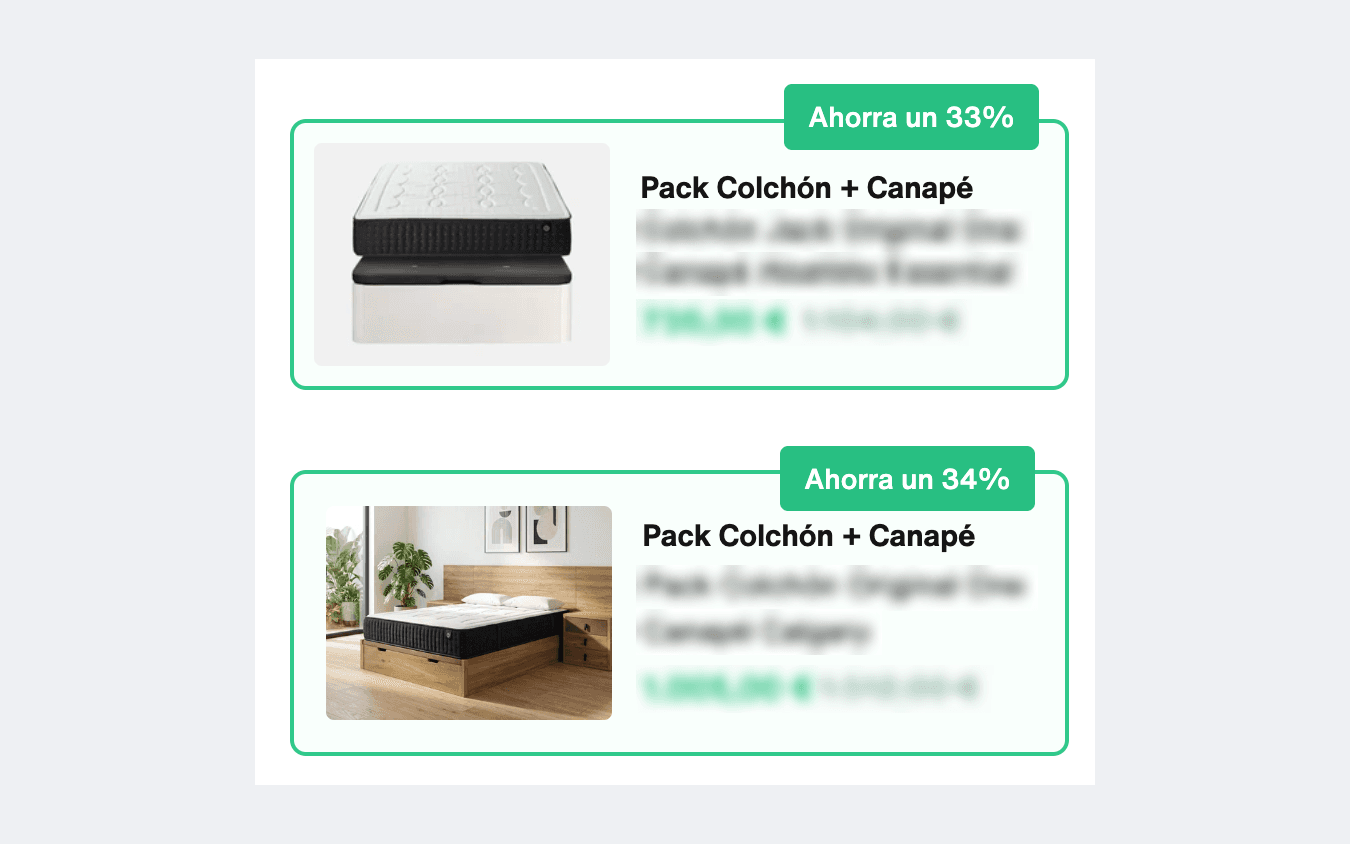 Captura del proyecto Módulo de packs con precio dinámico